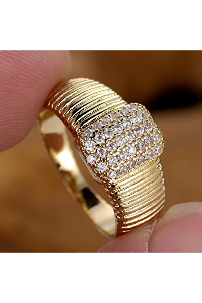 Choice ZF4239-1 10 خاتم أزياء أوروبي وأمريكية مرصع بالزركونيا المربع للنساء