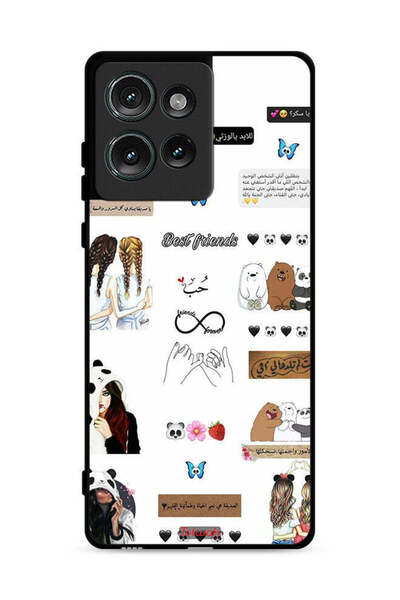 Tolwak غطاء حماية لهاتف موتورولا إيدج 50 مع اقتباسات وملصقات باللغة العربية