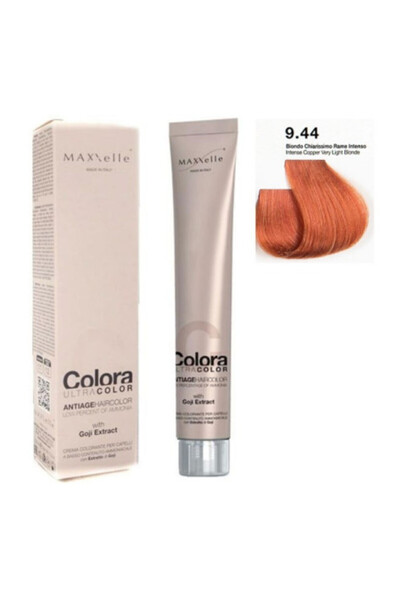 Maxxelle Blond Foarte Deschis Aramiu Intens 9.44 Vopsea Colora cu extract de Goji 100 ML