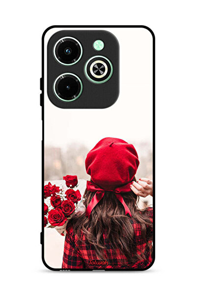 Tolwak غطاء حماية لهاتف Infinix Hot 40i 4G يحمل زهورًا