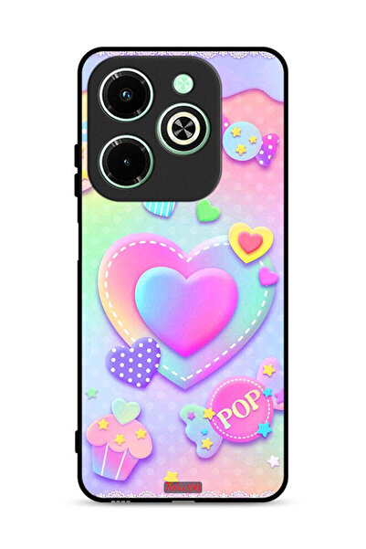 Tolwak غطاء حماية لهاتف Infinix Hot 40i 4G برسومات قلوب البوب