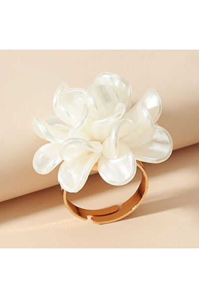 Choice خاتم قابل للتعديل ZC4139-1G بتصميم زهرة اللؤلؤ الفرنسية الرقيقة بفتحة ...