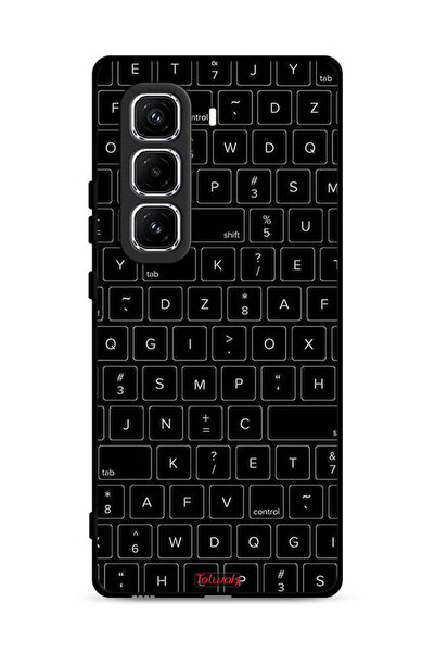 Tolwak غطاء حماية لهاتف Infinix Hot 50 Pro 4G بنمط مفاتيح لوحة مفاتيح عشوائية