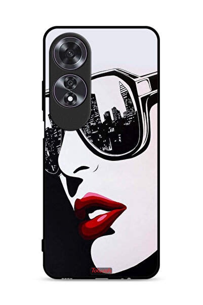 Tolwak غطاء حماية Oppo A60 بوجه فتاة وفن تجريدي