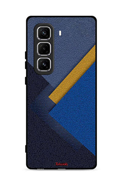 Tolwak غطاء حماية لهاتف Infinix Hot 50 Pro 4G بنقشة مثلثات جلدية