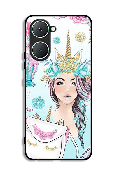 Covernex غطاء حماية لهاتف Vivo Y18i 4G مزين برسومات رموش على الحقيبة وفتاة وح...