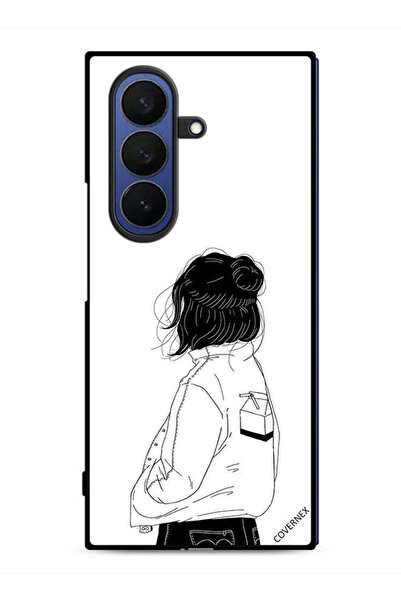 Covernex غطاء حماية لهاتف Samsung Galaxy Z Fold7 بتصميم فتاة تفكر بعمق