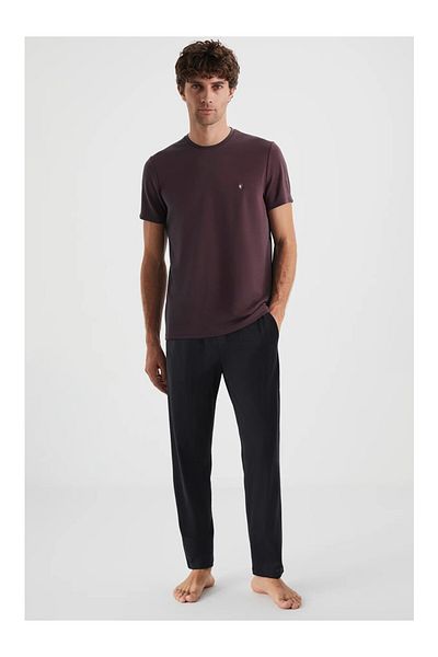First Touch First Touch Soft Textured Modal Cotton Fabric Men's Short Sleeve Pajama Set