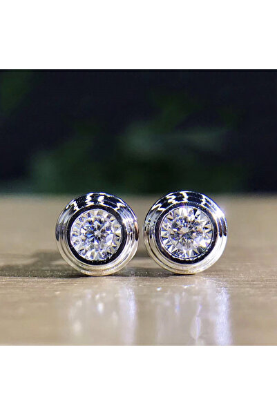 choice2 E1284 Huitan Classic Stud Earrings for Women/Men Inlaid Round White C...