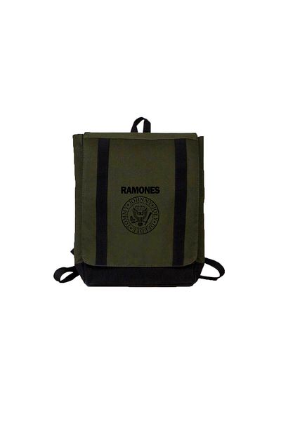 Z zepplin Ramones Look Out Below Green Backpack