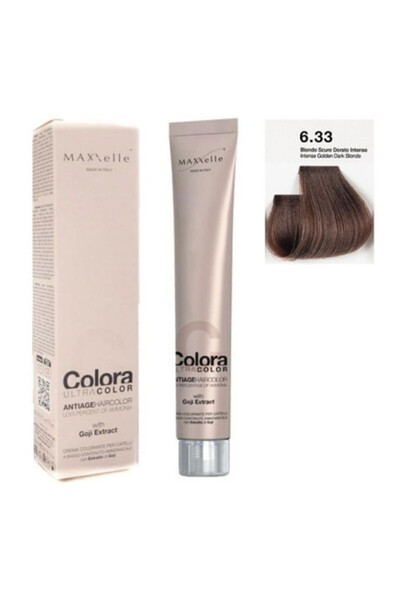 Maxxelle Vopsea de păr blond auriu închis intens 6.33 cu extract de Goji 100 ml
