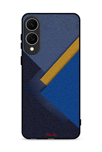 Tolwak غطاء حماية لهاتف سامسونج جالكسي S25 إيدج بنقشة مثلثات جلدية