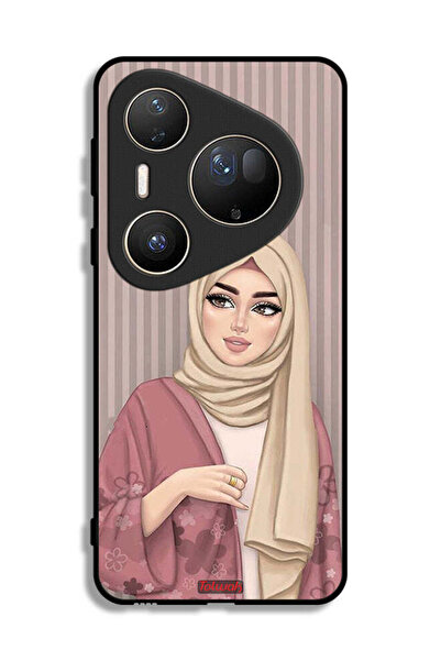 Tolwak غطاء حماية فائق لهاتف هواوي بيورا 80 بتصميم فتاة محجبة