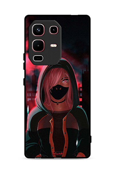 Tolwak غطاء حماية لهاتف Infinix Note 50s برسومات فتاة ترتدي قناعًا