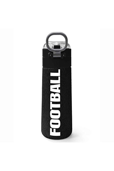 Coral High Black Football Patterned Steel Thermos Flask 500 ml 31898