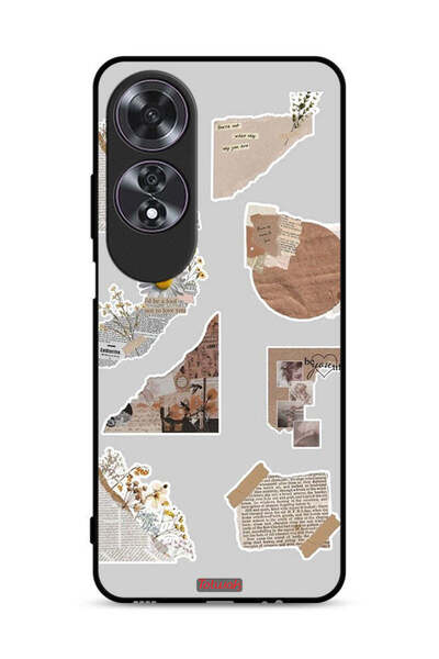 Tolwak غطاء حماية لهاتف Oppo A60 مصنوع من قطع من الملصقات الورقية