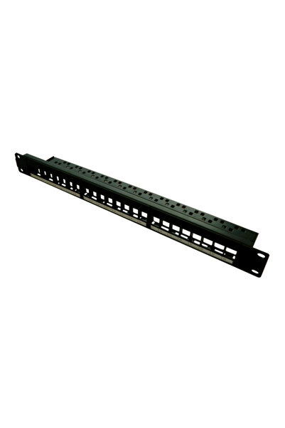 OEM Patch panel 24 porturi, 1U, neechipat, suport de cabluri integrat, black - EMTEX