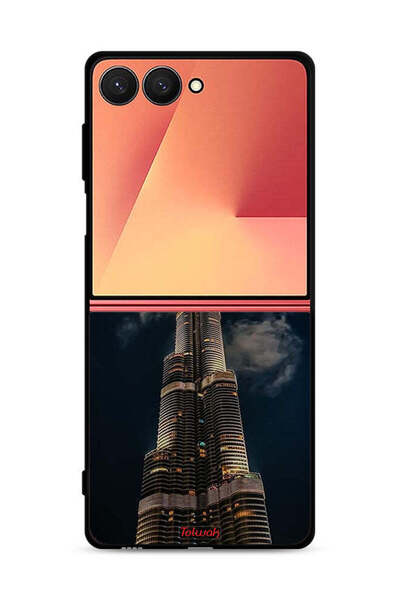 Tolwak غطاء حماية لهاتف سامسونج جالاكسي زد فليب 7، برج خليفة في الليل