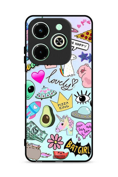 Tolwak غطاء حماية لهاتف Infinix Hot 40i 4G بملصقات جميلة