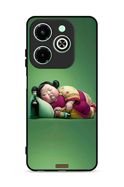 Tolwak غطاء حماية لهاتف Infinix Hot 40i 4G بتصميم فتاة سمينة