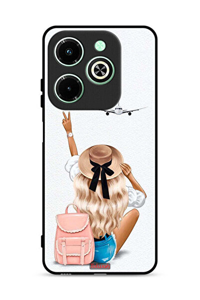 Tolwak غطاء حماية لهاتف Infinix Hot 40i 4G بتصميم فتاة تحب السفر