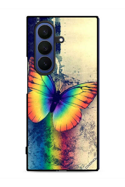 Covernex Samsung Galaxy Z Fold7 Protective Case Cover Vintage Rainbow Butterfly