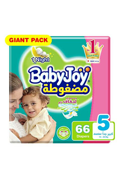 BabyJoy Baby Joy Compressed Baby Diapers, Size 5, Extra Large, 14-25 Kg, 66 D...