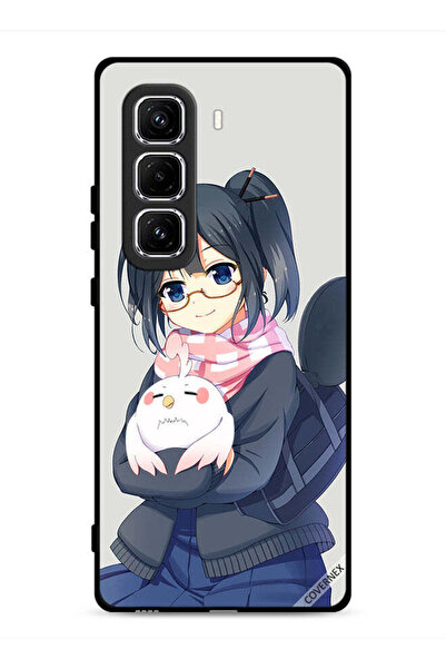 Covernex غطاء حماية لهاتف Infinix Hot 50 Pro 4G برسومات فتاة تحمل حيوانًا أليفًا