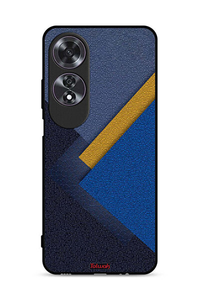 Tolwak غطاء حماية لهاتف Oppo A60 بنقشة مثلثات جلدية