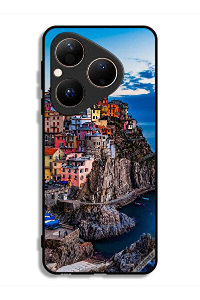 Covernex غطاء حماية لهاتف هواوي بيورا 80 - منازل ملونة على البحر