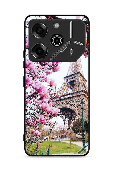 Covernex غطاء حماية لهاتف تكنو بوفا 6 برو 5G بطبعة زهور وبرج إيفل