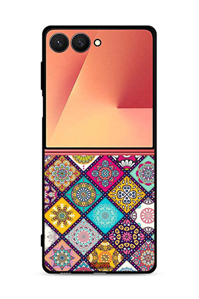 Tolwak غطاء حماية لهاتف Samsung Galaxy Z Flip7 بنقشة مربعات ماندالا