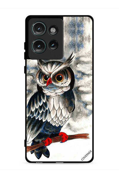 Covernex غطاء حماية لهاتف موتورولا إيدج 50 برسومات بومة فنية