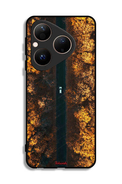 Tolwak غطاء حماية لهاتف هواوي بيورا 80 - طريق في أشجار الخريف