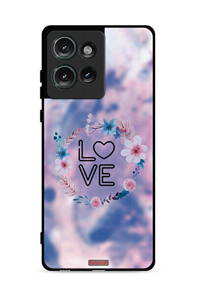 Tolwak غطاء حماية لهاتف موتورولا إيدج 50 برسومات زهور الحب وخاتم فني