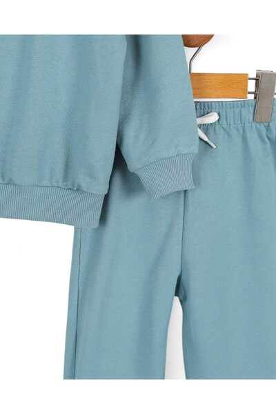 Egelite Girl's Basic Seasonal Brode Lace Collar, Oversize, Ruffled Sleeves, Stylish Tracksuit Set