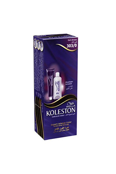 Wella كريم صبغة الشعر كولستون، 303/0 بني غامق