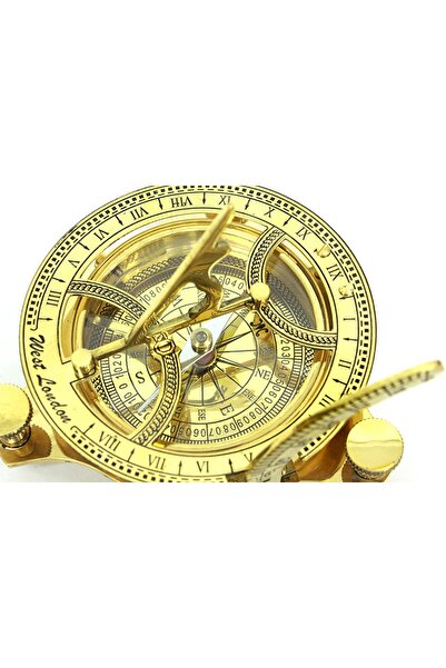 Kuzey Tacı Decorative Antique Style Sun Clock & Compass Set Special Design Vip Original