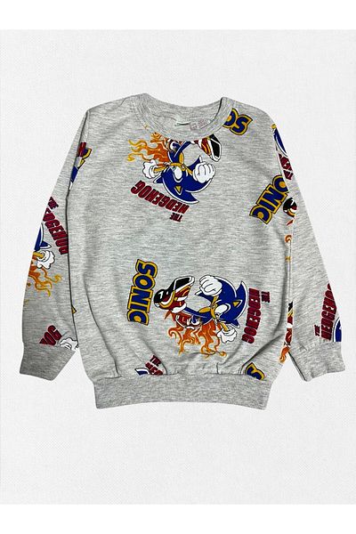 elmas kids Boys' Cotton Puffer Patterned Gray Long Sleeve Winter Pajama Set