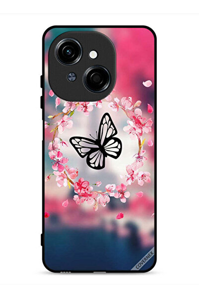 Covernex غطاء حماية لهاتف تكنو سبارك جو 1 إس 4G بتصميم فراشة وحلقة زهور