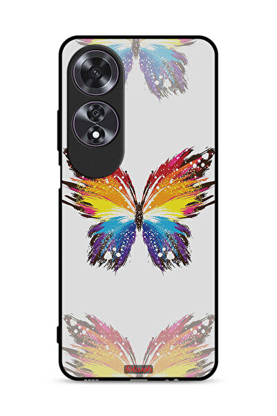 Tolwak غطاء حماية لهاتف Oppo A60 بخلفية بسيطة وفن رقمي وبساطة الفراشة