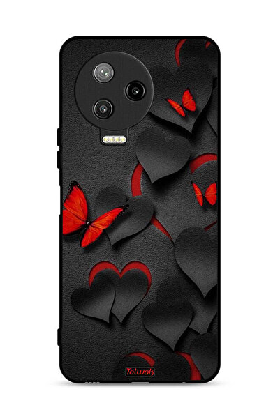 Tolwak غطاء حماية لهاتف Infinix Note 12 Pro 4G بنقشة قلوب وفراشات