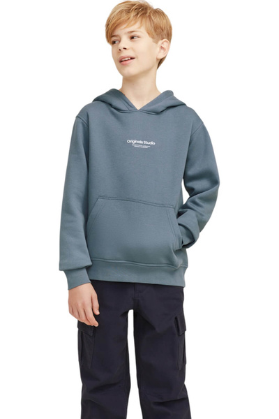 Jack & Jones Φούτερ JACK & JONES Vesterbro PO Hood JNR - 12242469-Stormy Weather