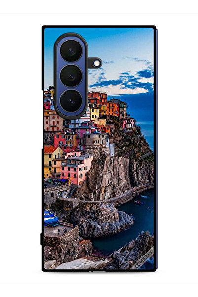 Covernex غطاء حماية لهاتف سامسونج جالاكسي زد فولد 7، منازل ملونة على البحر