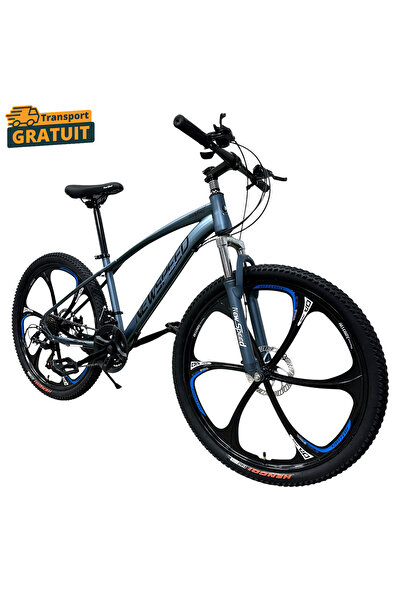 NEW SPEED Bicicletă MTB, roți de 24 inch, 21 de viteze, cadru din oțel, frâne...