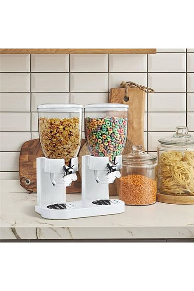 Choice Double storage container for oatmeal, cornflakes, and snacks