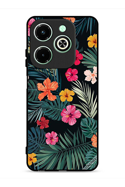 Covernex غطاء حماية لهاتف Infinix Hot 40i 4G بنقشة زهور متعددة الألوان وريش أ...