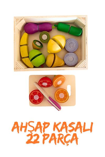 HOBBY HOUSE Fruit Set Wooden 22 Piece Educational Tutorial
