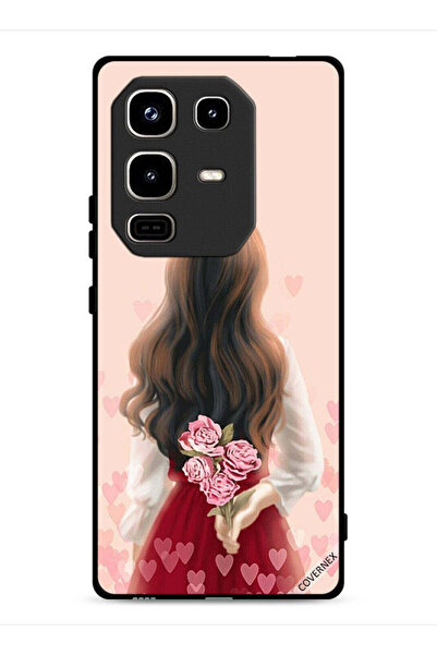 Covernex غطاء حماية لهاتف Infinix Note 50 Pro 4G، فتاة تخفي زهورًا