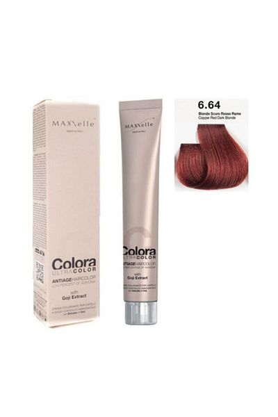 Maxxelle Dark Blonde Copper Red 6.64 Hair Dye with Goji Extract 100 ML